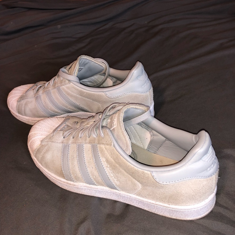 Grey Suede Adidas Superstars!